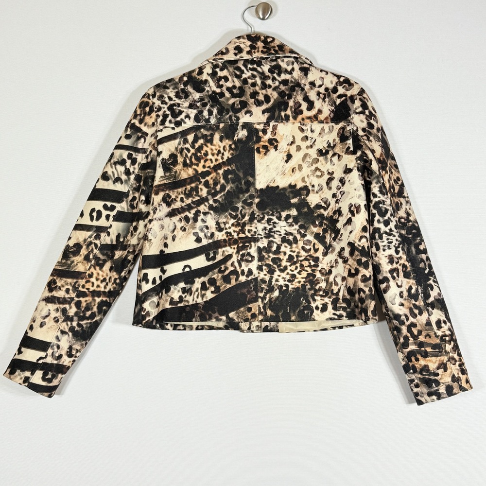 Carla Ruiz Women 38 Medium Leopard Cropped Jacket Blazer Luxury Avant Garde Chic - Picture 8 of 11